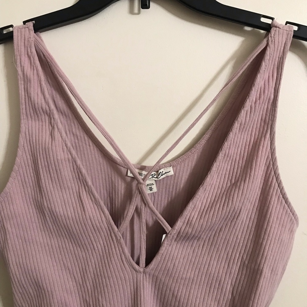 Express Light Lavender Ribbed Bodysuit - Picture 2 of 3